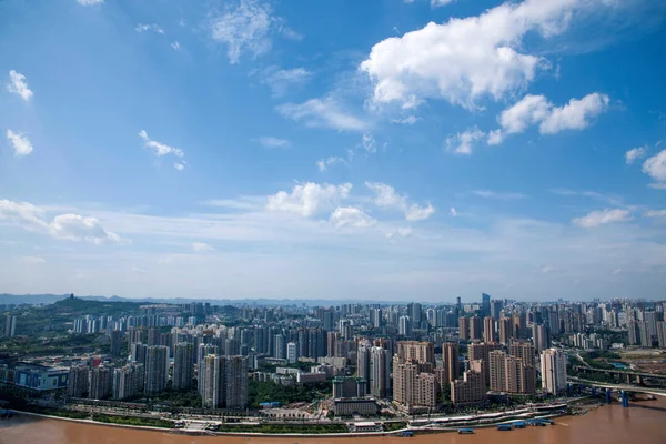 Yubei district, jiangbei district, yubei schiereiland en gebouwen — Stockfoto