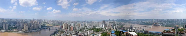 Jiangbei, Yuzhong District, south three Caiyuanba Yangtze River Bridge and the Jialing River Bridge panorama — Stock Photo, Image