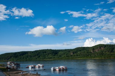 daxinganling mohe, heilongjiang province arctic Köyü heilongjiang Nehri yanındaki 