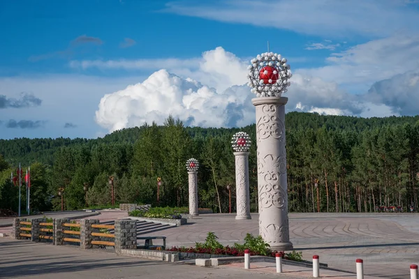 Daxinganling Mohe, pueblo ártico de la provincia de Heilongjiang "Plaza Divina del Ártico " — Foto de Stock