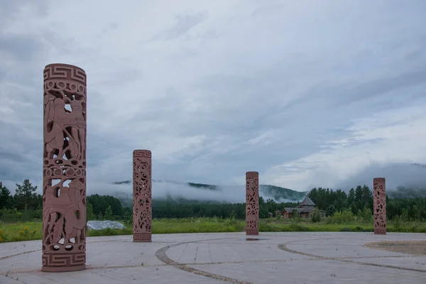 Arctic Village Daxinganling Mohe, provincia di Heilongjiang Parco dei Popoli del Nord Place de la Nation — Foto Stock