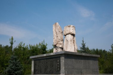 chagan Gölü biri ünlü Tibetli Budist tapınağı---muhteşem tapınak fosil ağaç