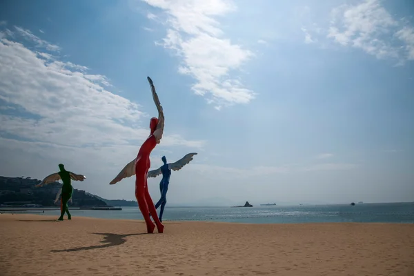 Provincie Guangdong, shenzhen meisha beach sochařství — Stock fotografie