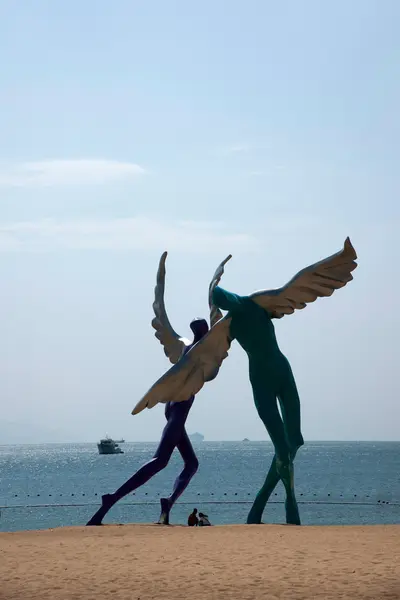 Provincie Guangdong, shenzhen meisha strand beeldhouwkunst — Stockfoto