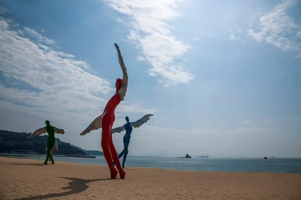 Provincie Guangdong, shenzhen meisha beach sochařství — Stock fotografie
