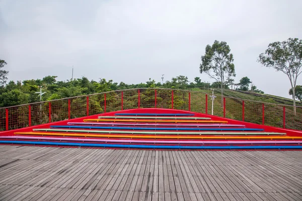 Città di Shenzhen, provincia del Guangdong, ponti sulle zone umide della valle del tè della Dameisha orientale — Foto Stock