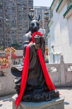 Kowloon, hong kong wong tai sin temple zodyak bakır heykeli