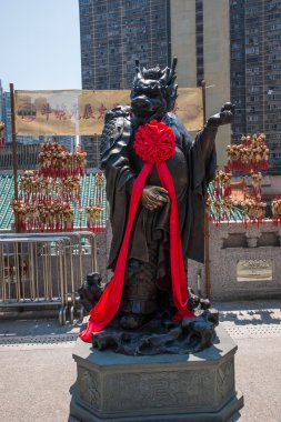 Kowloon, hong kong wong tai sin temple zodyak bakır heykeli