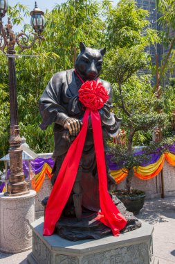 Kowloon, hong kong wong tai sin temple zodyak bakır heykeli