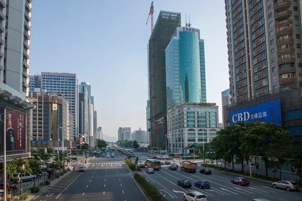 Shenzhen guangdong huafu drogowego ulicy — Zdjęcie stockowe