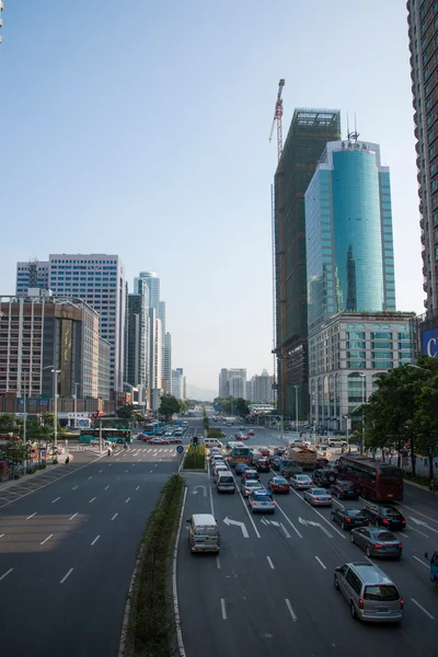 Shenzhen guangdong huafu cesta ulice — Stock fotografie