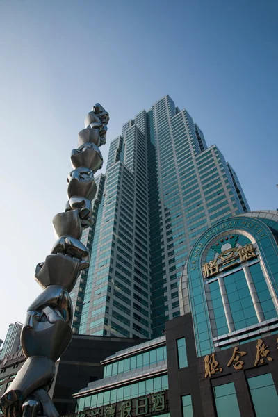 Shenzhen, guangdong-provinsen strandpromenaden EU fyrkantiga byggnad — Stockfoto