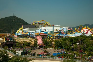 Ocean park hong kong ocean park kule üzerinde heyecan bakan bir oyun parkı