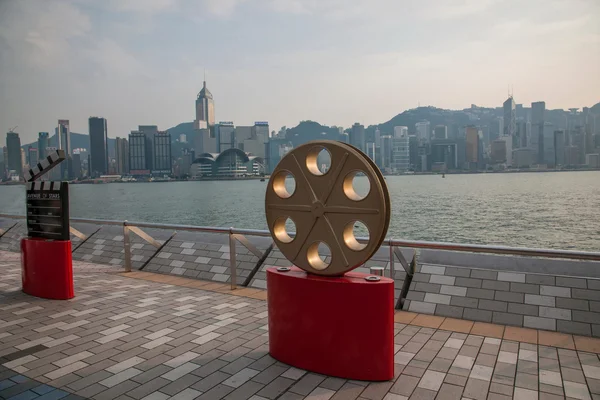 Victoria Bay, Kowloon, Hong Kong Avenue of Stars, escultura de cena de artes cênicas — Fotografia de Stock