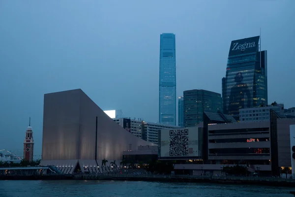 Atardecer en Kowloon, Hong Kong Victoria Harbor — Foto de Stock