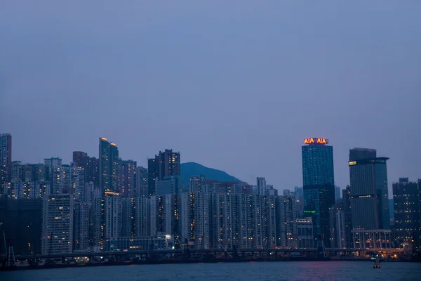 주 룽, 홍콩 빅토리아 항구에 황혼 — 스톡 사진