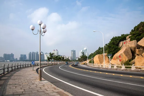 Road, zhuhai, guangdong odcinek promenady — Zdjęcie stockowe