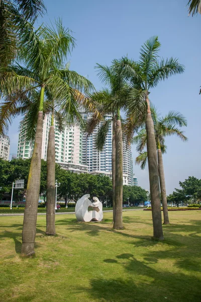 路、 珠海、 广东夫妇海滨街公园 — 图库照片