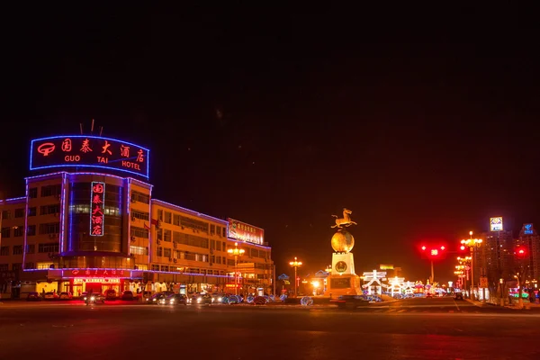 Jiayuguan Ciudad Noches —  Fotos de Stock