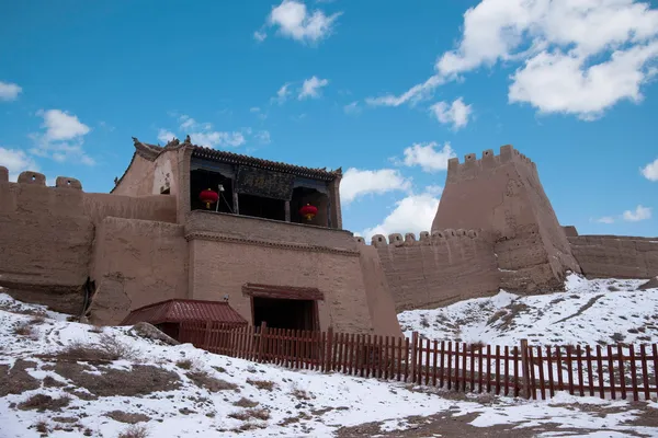 Jiayuguan Ming wielki mur, ściany starożytnej gansu — Zdjęcie stockowe