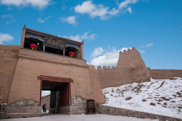 Jiayuguan Ming wielki mur, ściany starożytnej gansu — Zdjęcie stockowe