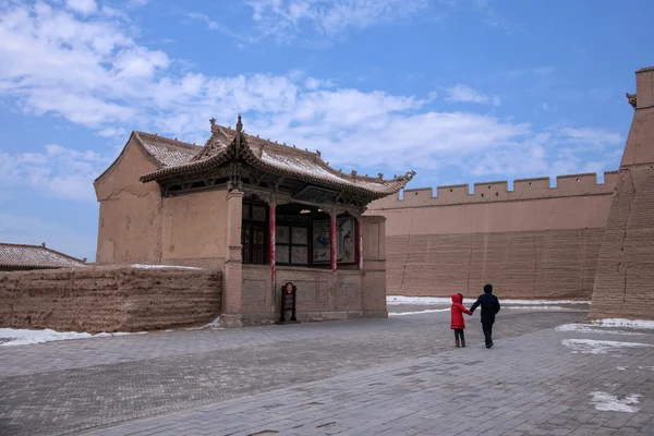 Ming Çin Seddi jiayuguan şehir, gansu tiyatro — Stok fotoğraf