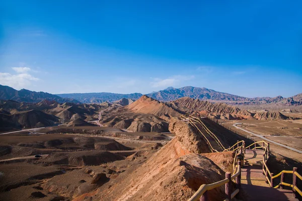 Zhangye danxia ukształtowania terenu cuda krajowych geopark — Zdjęcie stockowe