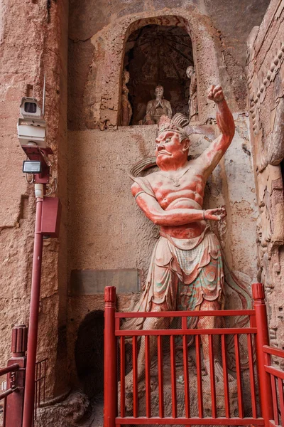 Yedi tapınaklar tianshui maiji dağ Kral heykeli — Stok fotoğraf