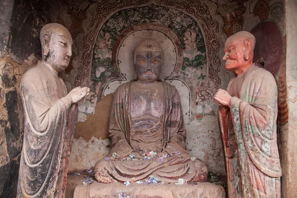 Tianshui maiji dağ Buda mağara chilbulbong — Stok fotoğraf