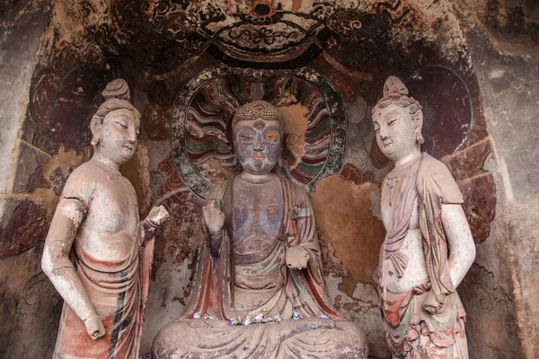 Tianshui maiji dağ Buda mağara chilbulbong — Stok fotoğraf