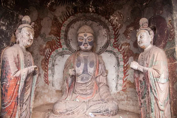 Tianshui maiji dağ Buda mağara chilbulbong — Stok fotoğraf