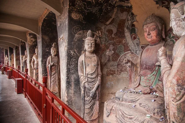 Tianshui maiji dağ Buda mağara chilbulbong — Stok fotoğraf