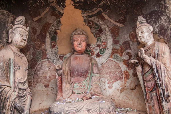 Tianshui maiji dağ Buda mağara chilbulbong — Stok fotoğraf