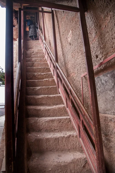 Tianshui maiji mountain cliff treppe preis — Stockfoto