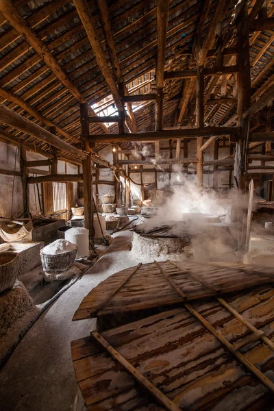 Zigong mil metros de sal antigua - Sun Sea pozos ruinas reproducen la antigua tradición de talleres de artesanía de sal —  Fotos de Stock