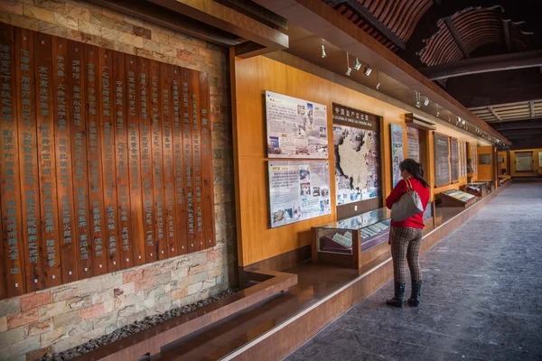 Zigong tuz Müzesi Çin tarihi malzemeler tuz çeşitli vitrin — Stok fotoğraf