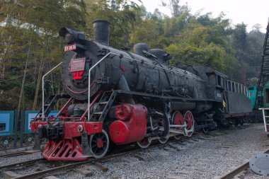 Leshan şehir, sichuan qianwei kayo küçük tren istasyonu-will rock arı küresel buhar motoru tren expo kültürel koridor