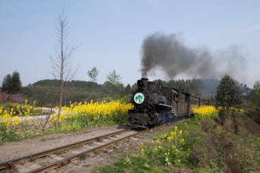 Leshan şehirde seyahat, sichuan qianwei kayo peri ayak tren istasyonları arasında küçük tren
