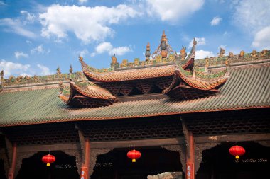 Leshan şehir, sichuan qianwei qianwei dacheng temple gate