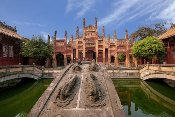 Fushun Fushun County, Sichuan Province, the Confucian Temple lattice door — Stock Photo, Image