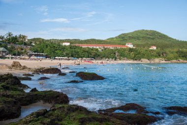 Hengchun Yarımadası, Tayvan, kenting milli park---küçük bay beach Güney Adası
