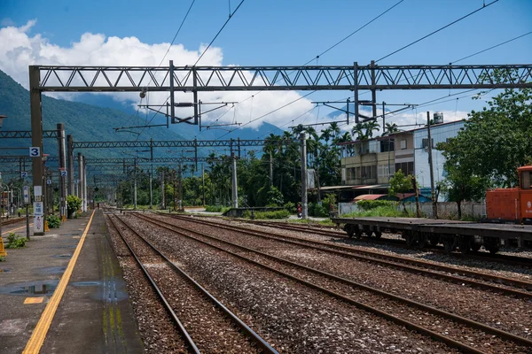 Hualien City, Condado de Hualien, Taiwán Sitio de la estación de tren bajo Beipu — Foto de Stock