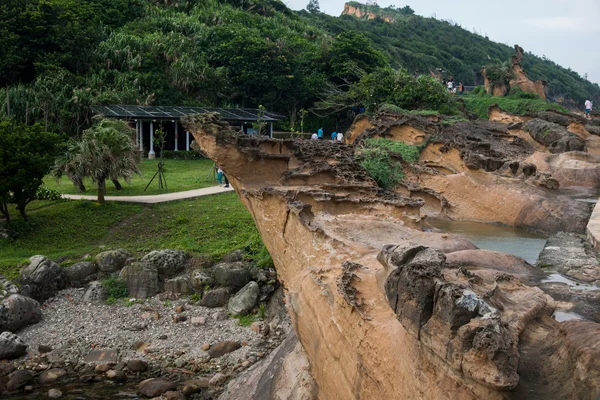 Distretto di Wanli, Nuova Taipei, Taiwan "Yehliu Geopark" strano paesaggio roccioso — Foto Stock
