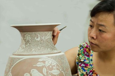 bir chongqing rongchang çanak çömlek studio Seramik Müzesi esnaf 