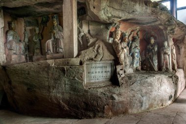 dazu taş oymalar chongqing cliff shu diagenetic içinde