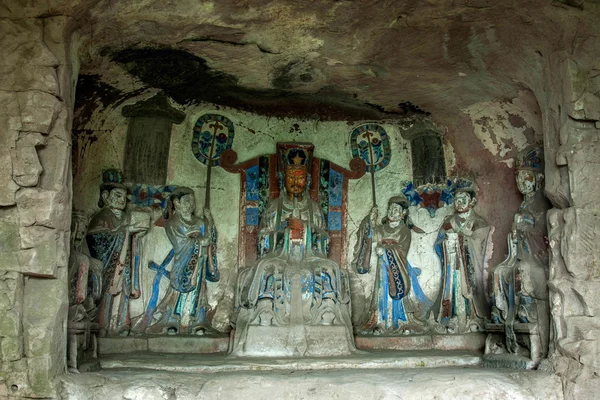 Dazu Rock Carvings in Chongqing Shu diagenetic Cliff Jade niches — Stock Photo, Image