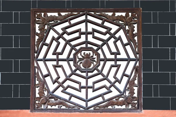 Hubei Jieshou město, chrám lin jun pavouk bat mříže — Stock fotografie