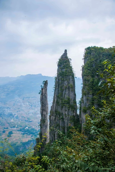 Enshi Grand Canyon hegyi tájak — Stock Fotó