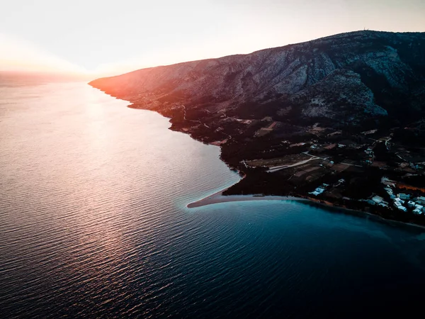 Zlatni Rat Beach Bol Sunset Island Brac Croácia — Fotografia de Stock