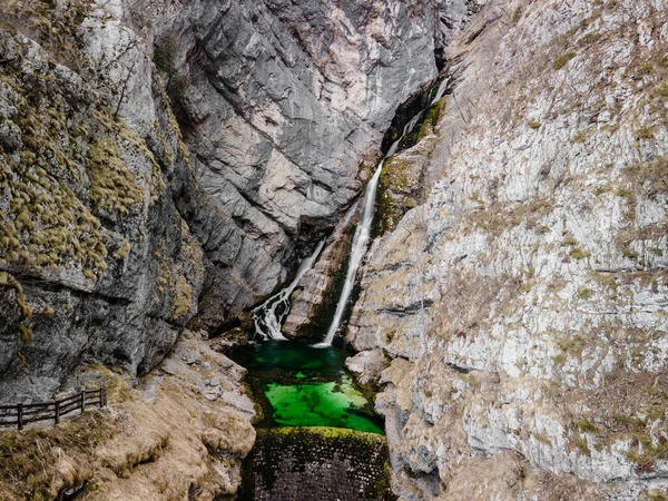 Waterfall Savica Natural Attraction Slovenia Bohinj Lake Triglav National Park — Stock Photo, Image
